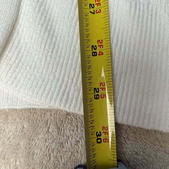 Matty M White Ribbed Cardigan Open Front Lightweight Stretch Women’s XL - Picture 5 of 11